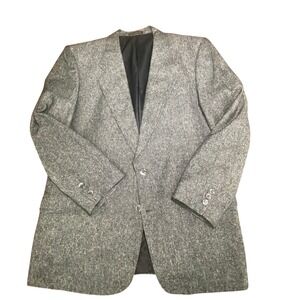 C&R Clothiers Mens 44L Grey 100% Silk Marseille Tweed Sport Coat Blazer
